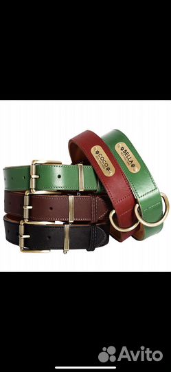 Ошейники из нат кожи для сред и больш собак