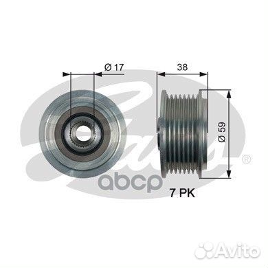 Муфта обгонная генератора OAP7169 Gates