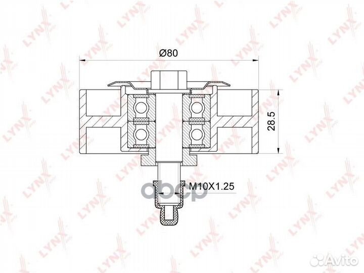 Ролик отклонит.поликлин.ремня PB-7243 lynxauto