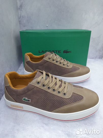 Кеды Lacoste мужские бежевые белые