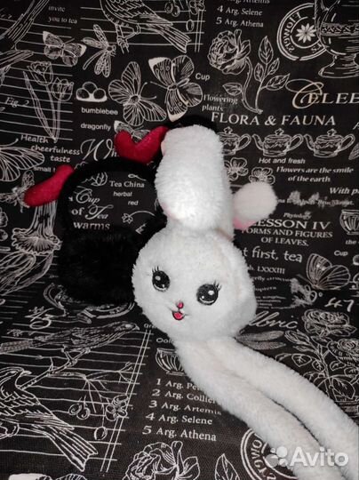 Наушники пушистые с поднимающимися ушами х2шт