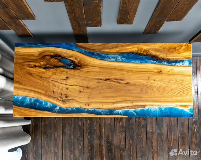 Столы из слэба и эпоксидной смолы оптом / розницу