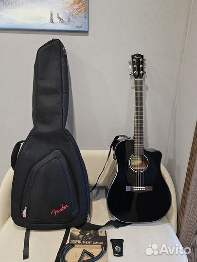 Электроаккустическая гитара fender CD-60SCE Black