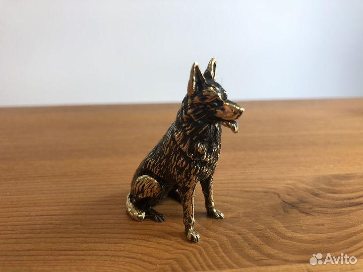 Фигурка Статуэтка Овчарка бронза