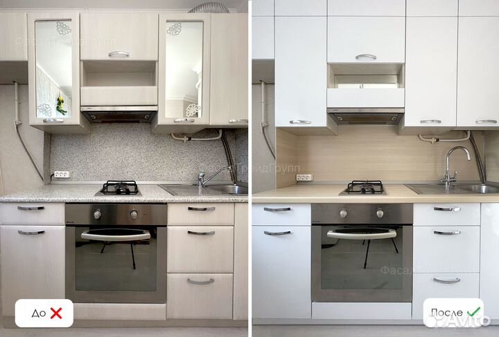 Замена кухонных фасадов и столешницы