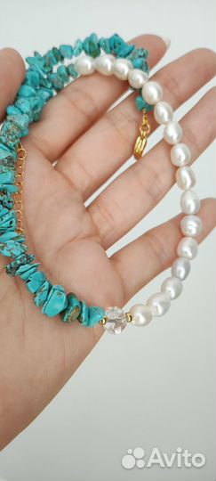 Колье чокер из натуральных камней