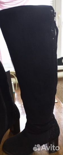 Сапоги зимние замшевые