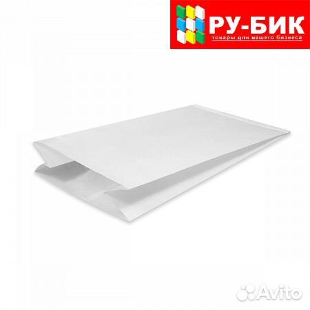 Бумажный пакет белый с плоским дном 285*200*85
