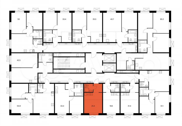 Квартира-студия, 21,4 м², 11/17 эт.