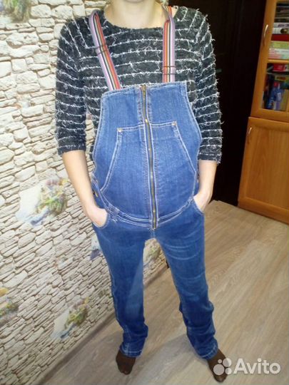Джинсовый комбинезон для беременных р.44