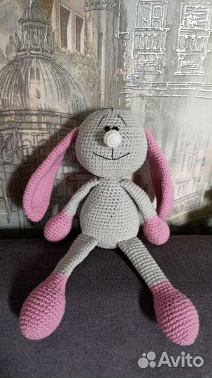 Мягкая игрушка заяц ручной работы