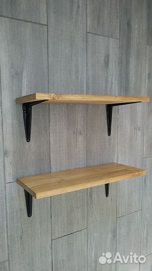 Полка деревянная в стиле лофт