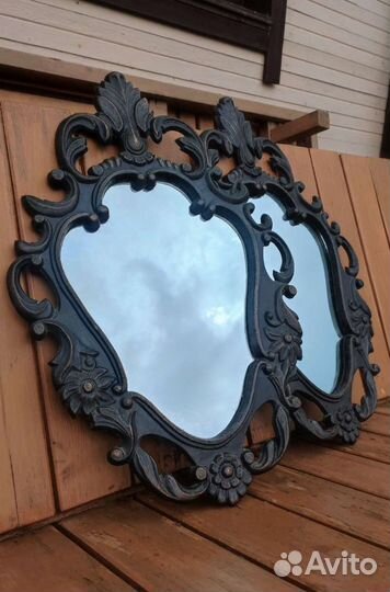 Зеркало настенное СССР в металлической раме