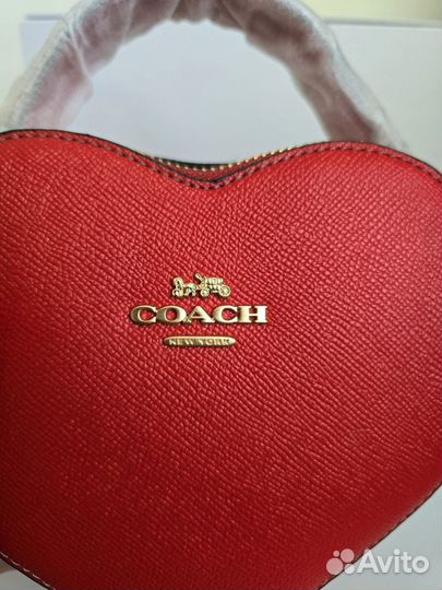 Сумка женская из кожи coach heart