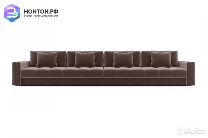 Диван прямой тик-так Монарх коричневый