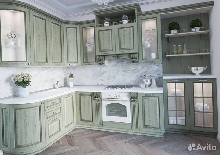 Гарнитур кухонный разные цвета фасадов