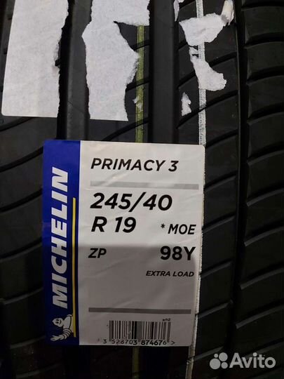 Michelin Primacy 3 ZP 245/40 R19 и 275/35 R19
