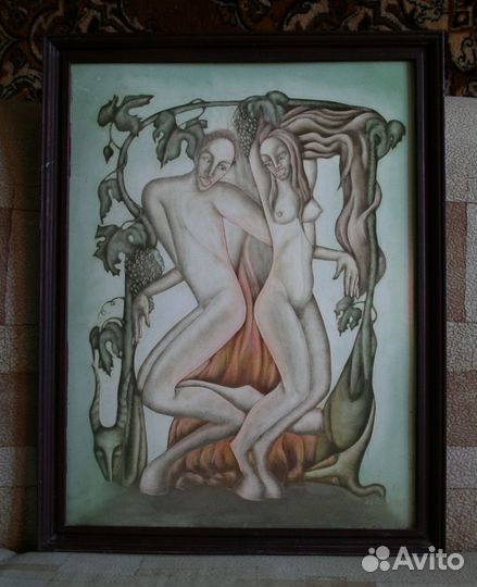 Бесы. Горячая эмаль на стальной пластине. 1998 г