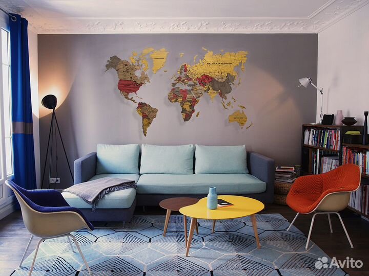 Карта мира из дерева Монтеверде Сергиев Посад