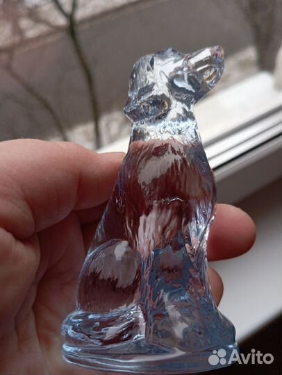 Собака русский спаниель из цветного хрусталя