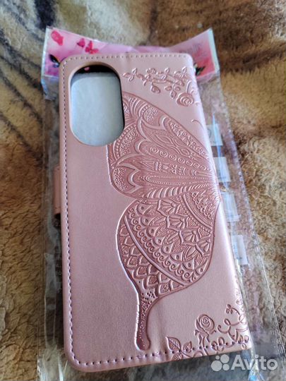 Чехол книжка на Honor 70. Новый. Розовый