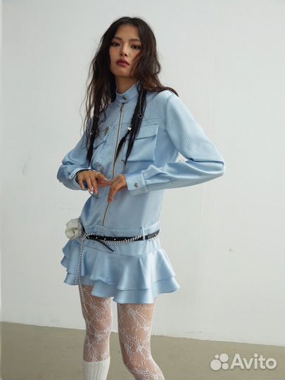 Женское платье мини с карманами