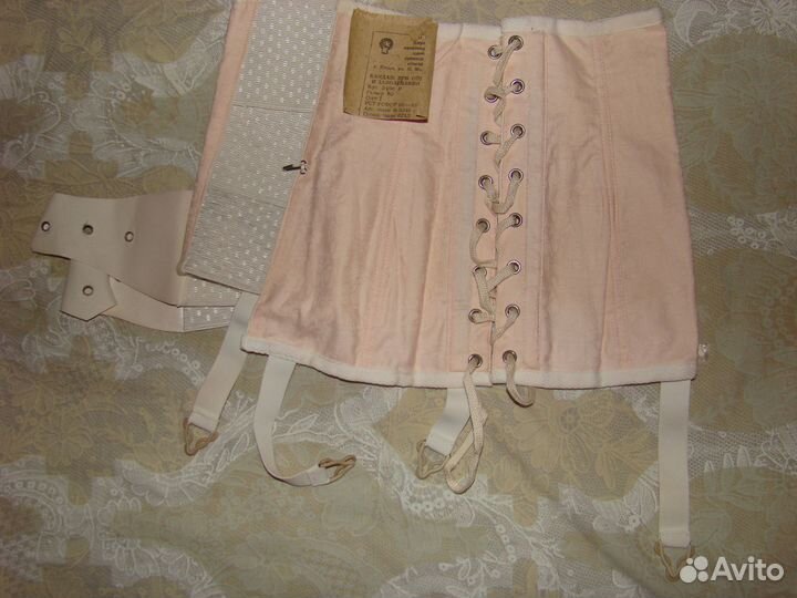 Хлопковый корсет для чулок на шнуровке р.42-48