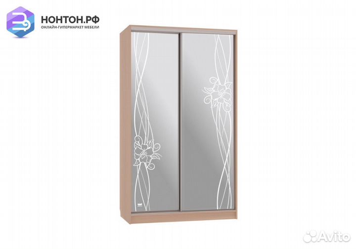 Шкаф-купе Рио 4-600 волны 2 дуб млечный