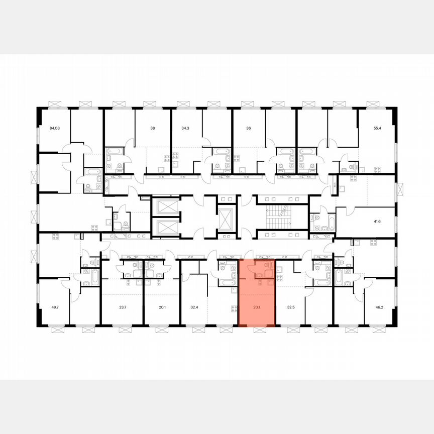 Квартира-студия, 20,1 м², 2/24 эт.