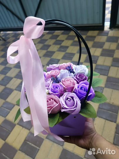 Букет из мыльных роз