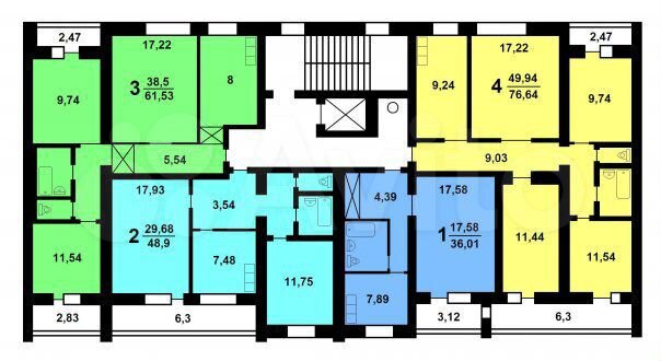105 серия квартиры планировка 2-к квартира, 49 м², 1/9 эт. на продажу в Саратове Купить квартиру Авито