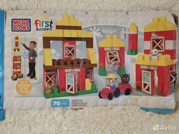 2 конструктора мега блокс сверкающий замок и ферма