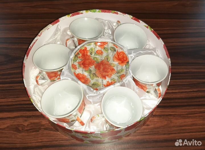 Набор чайный и набор стаканов с гравировкой