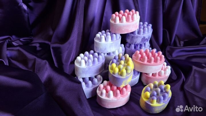 Набор из 10 кусочков массажного мыла с люфой