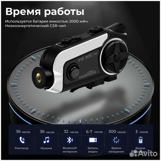 Мотогарнитура fodsport FX30C Pro