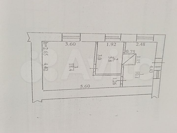 2-к. квартира, 34,3 м², 1/2 эт.