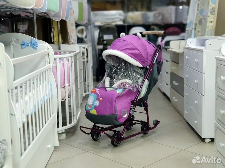 Санки-коляска «Ника Детям 5-1 Снеговик Орхидея