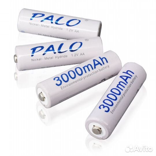 Аккумуляторы palo AA 4 шт 1.2V, 3000 mAh + зарядка