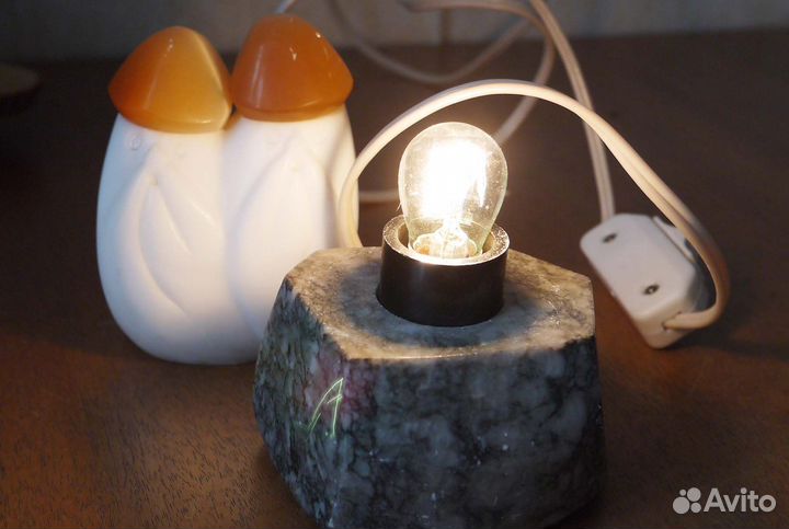 Светильник каменный «Грибная пара» СССР