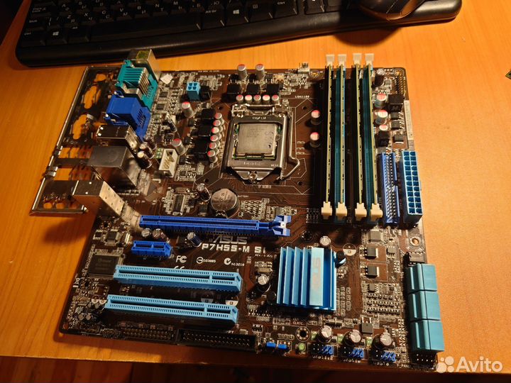 Материнская плата asus P7H55-M SI + I3-550 + 8GB