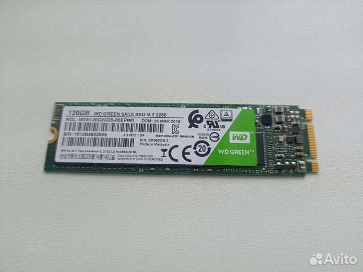 Wd green SATA ssd 120gb m.2 2280