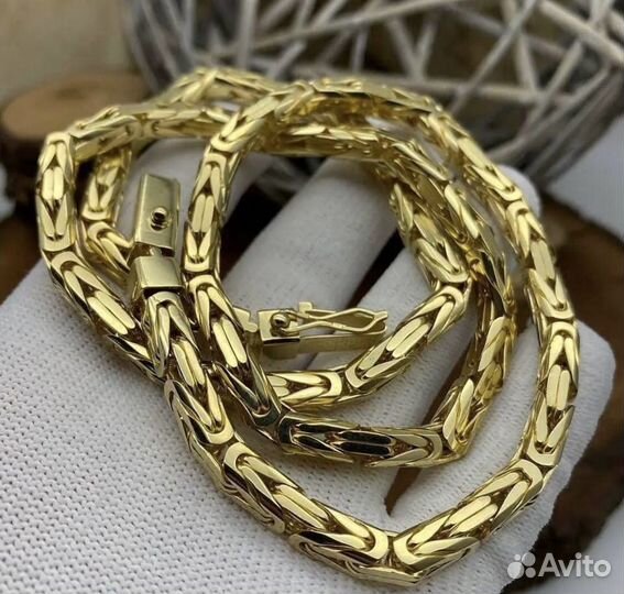 Золотая цепь лисий хвост 585 пробы