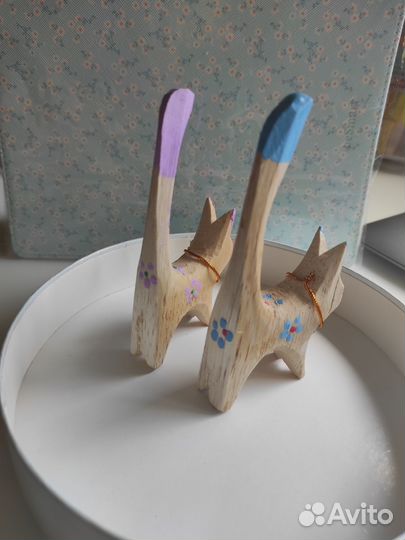 Статуэтки кошка сувенир дерево