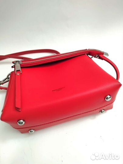 Сумка женская натуральная кожа красная