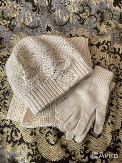 Комплект новый (шапка, шарф, перчатки)