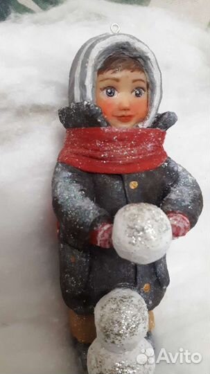 Авторская кукла, Ватная ёлочная игрушка