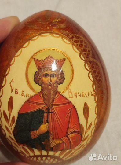 Церковные Яйца с ликом святого именные