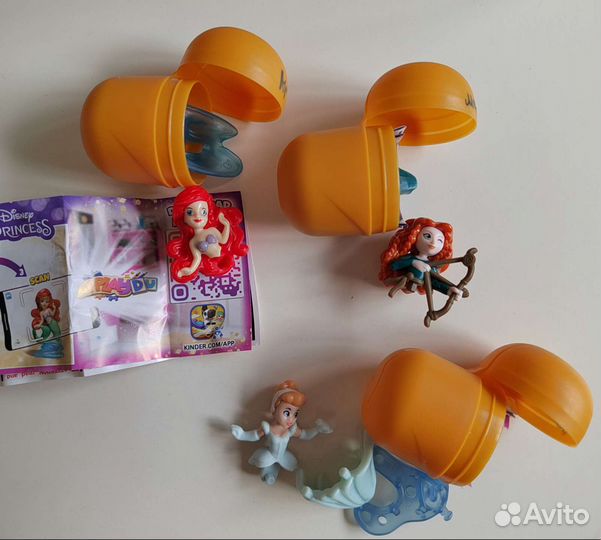 Киндер принцессы Ариэль, Мерида, Золушка