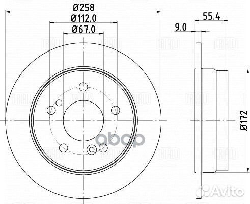 Диск тормозной зад DF150116 Trialli
