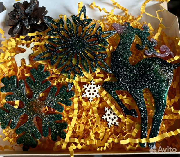 Елочные игрушки ручная работа из смолы, домино